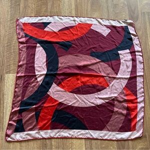 Fraas 33.5"x33.5" Geometric Square Scarf – Hand Rolled Hem, Soft & Smooth